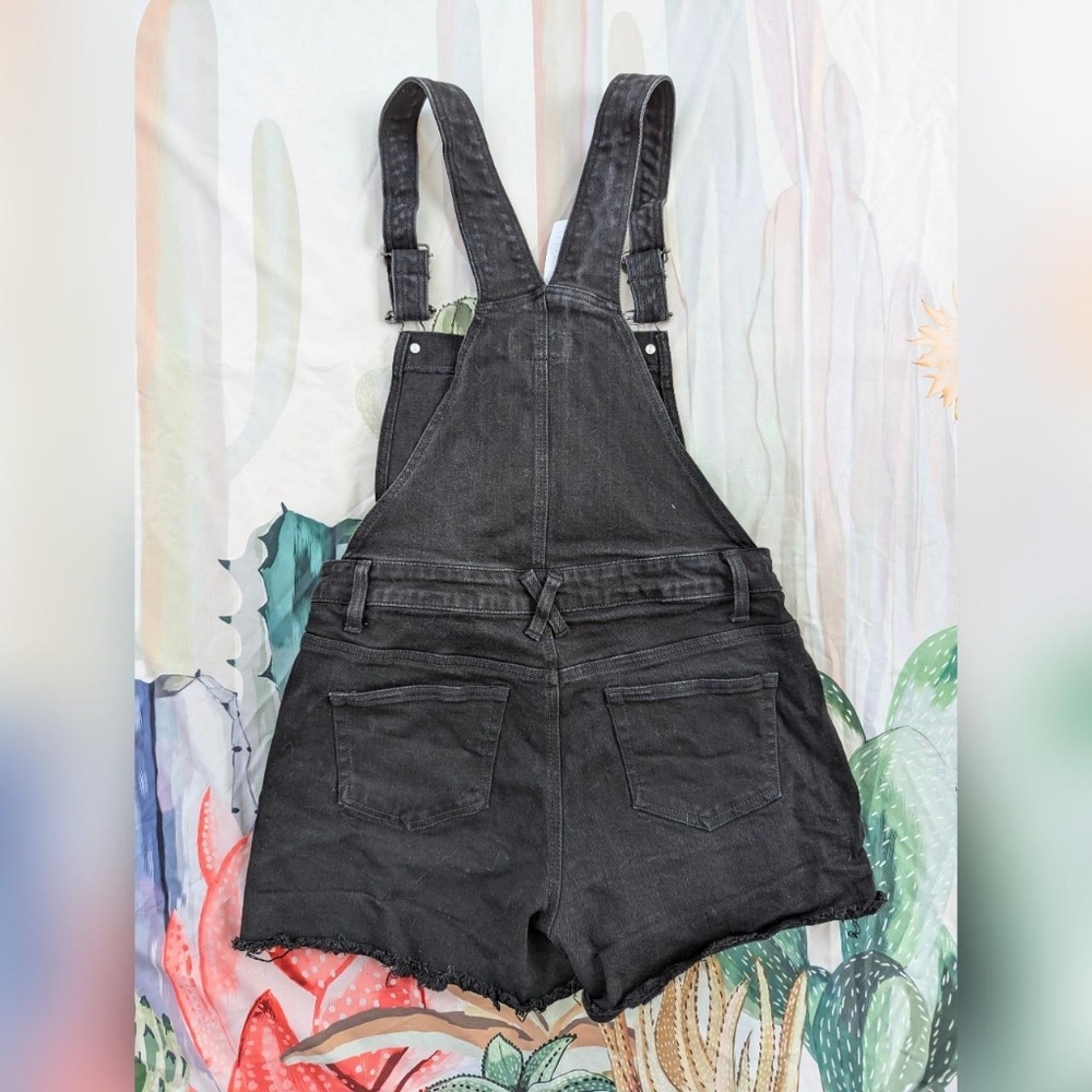 Hot Topic Denim Black Button-Front Shortalls - image 3